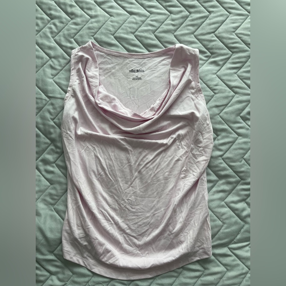 NWT Wild Fable light Pink drape cowl neck  sleeveless Top